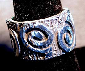 Kee Yazzie Sterling Silver Overlay Ring