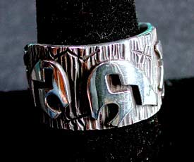 Kee Yazzie Sterling Silver Overlay Ring