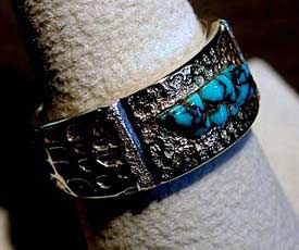 18kt Gold and Sterling Silver Lander Blue Turquoise Ring by Monty Claw - 2nd view